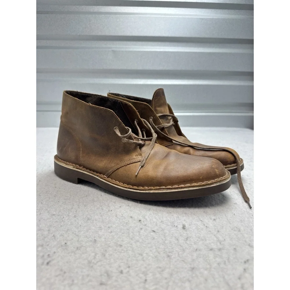 Clark Original Desert Boot Men's 12M Brown Leather Lace Up Everyday Wear Casual